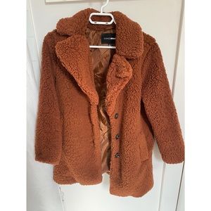 Teddy jacket from fashion nova size small. Worn once, brand new